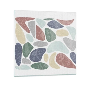 Quadro em vidro - Um mosaico de cores em pó - 40x40 cm