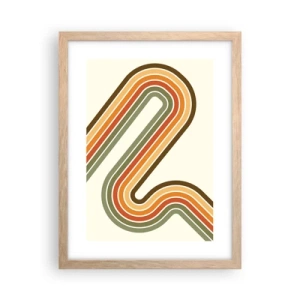 Pôster com moldura de carvalho claro - Ziguezague para o destino - 30x40 cm