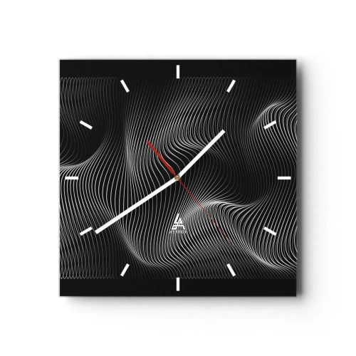 Relógio de parede - Relógio em vidro - Dança de luz no espaço - 30x30 cm