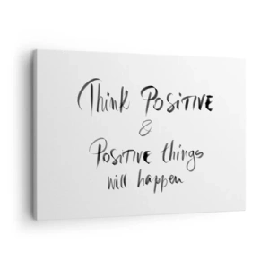 Quadro em tela - Letras inspiradoras em preto sobre fundo branco - 70x50cm - Como viver? - Decoração de parede moderna para a sala de estar e quarto ARTTOR