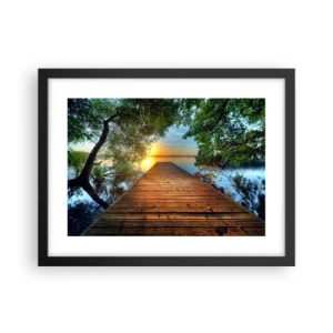 Pôster com moldura preta - Tome o seu tempo, sente-se - 40x30 cm