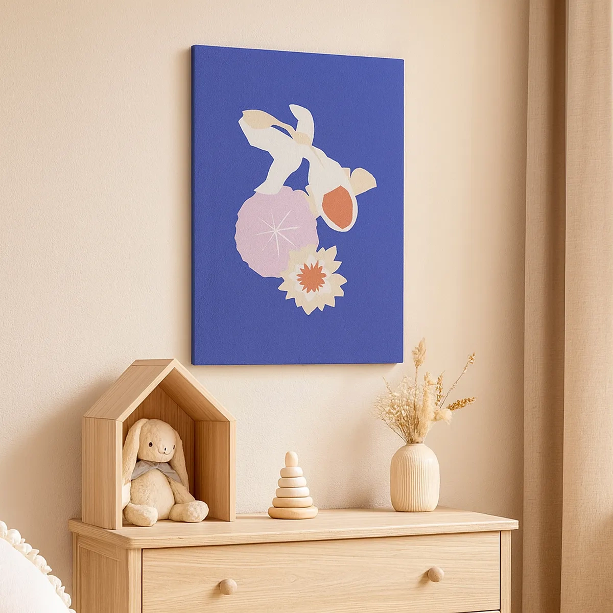 Quadro em tela - Composição de flores e botões - 50x70 cm