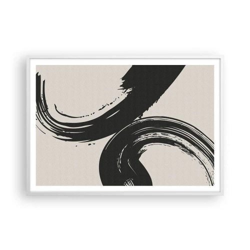 Pôster em moldura branca - Varrer e circular - 100x70 cm