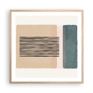 Pôster com moldura de carvalho claro - Está tudo bem - 60x60 cm