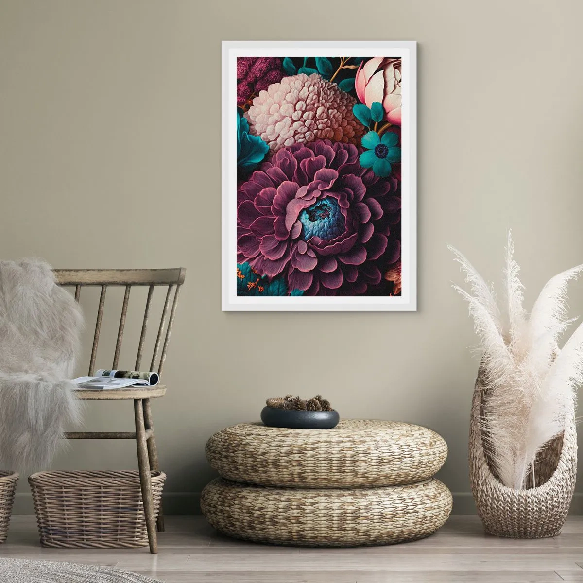 Pôster em moldura branca - Natureza em abundância - 61x91 cm