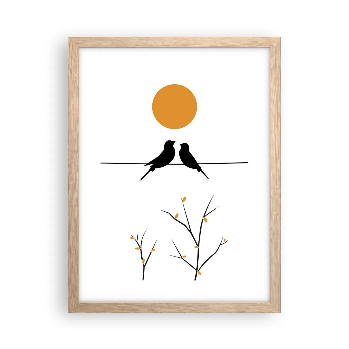 Pôster com moldura de carvalho claro - A noite dos rouxinóis - 30x40 cm