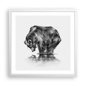 Pôster em moldura branca - É bom ver alguém próximo - 50x50 cm