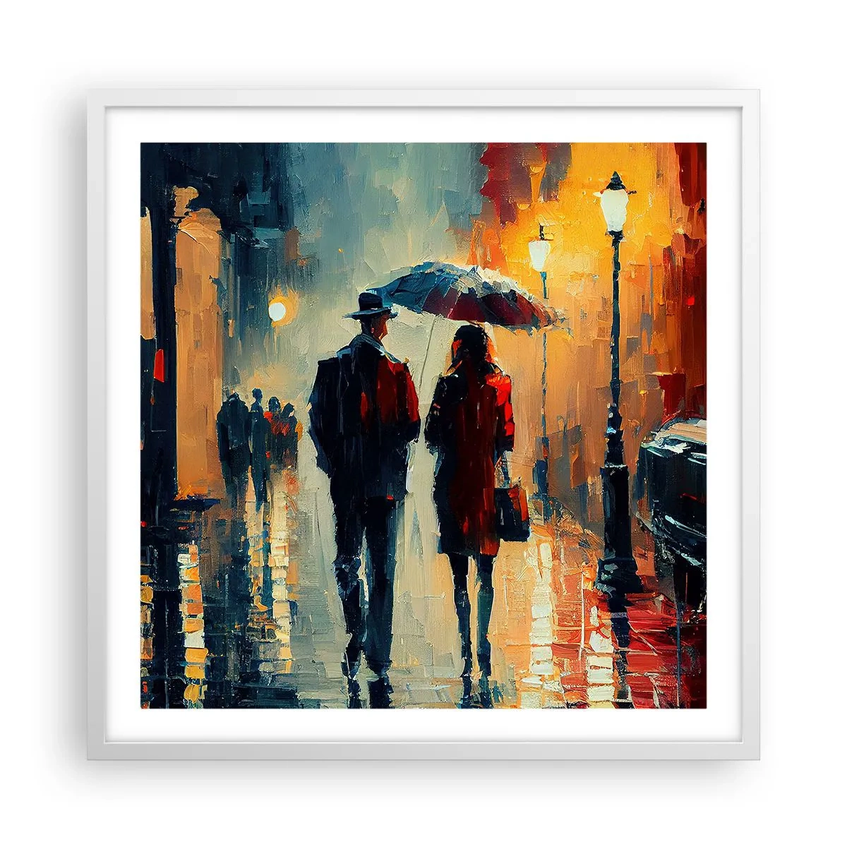 Pôster em moldura branca - História de amor urbano - 60x60 cm