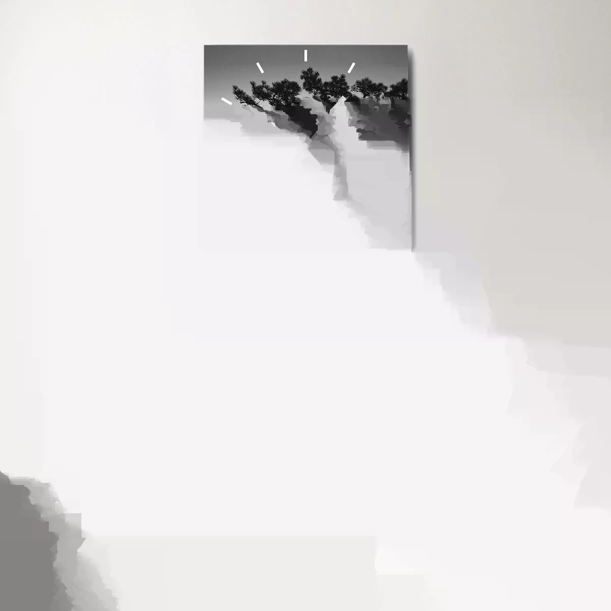 Relógio de parede - Relógio em vidro - Paz até ao horizonte - 40x40 cm