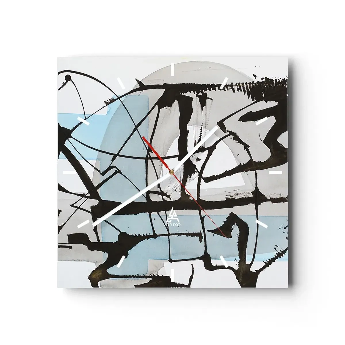 Relógio de parede - Relógio em vidro - Azul mesmo assim - 30x30 cm