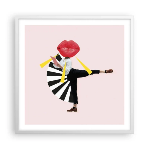 Pôster em moldura branca - Arte pop surreal - 60x60 cm
