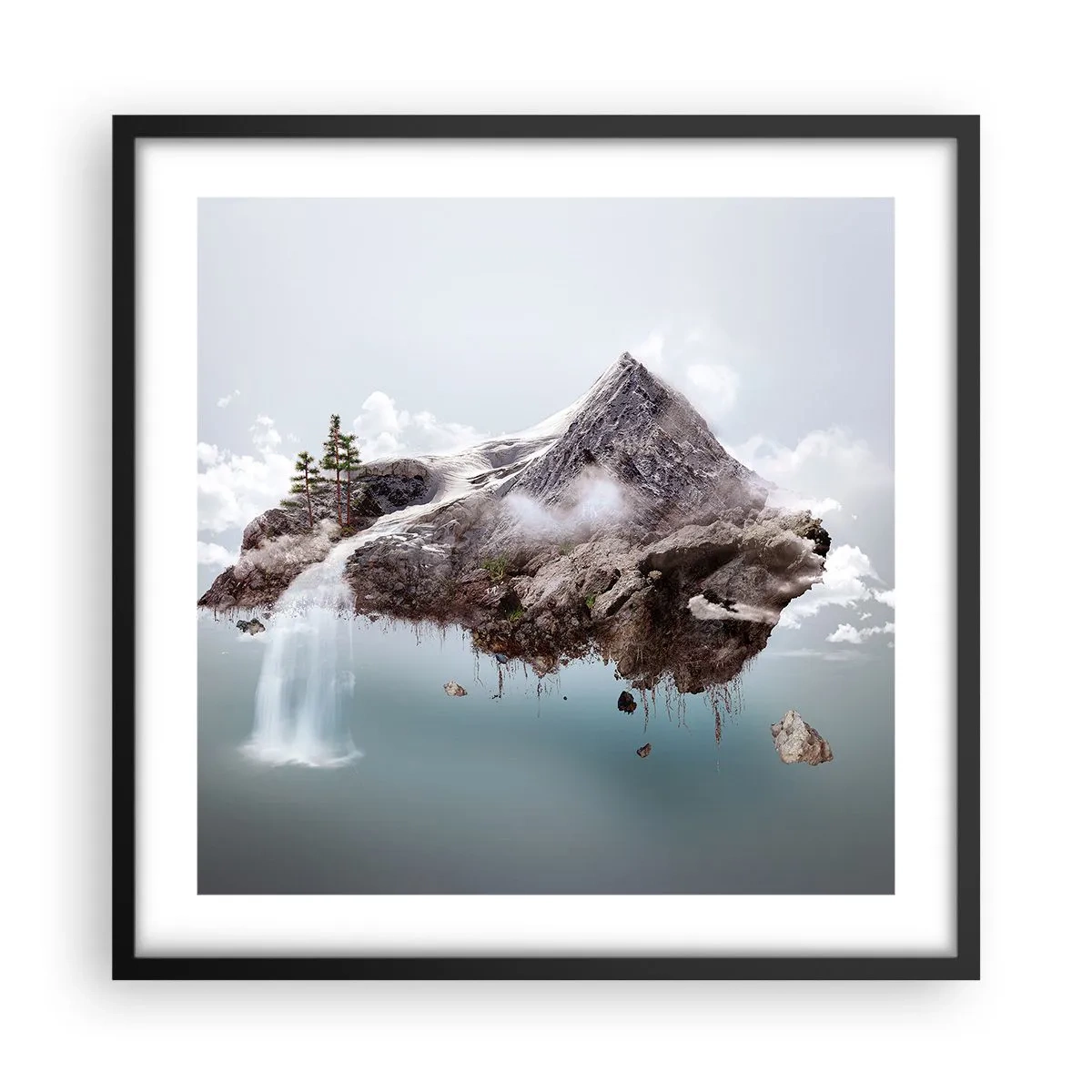 Pôster com moldura preta - Pelos olhos de um surrealista - 50x50 cm