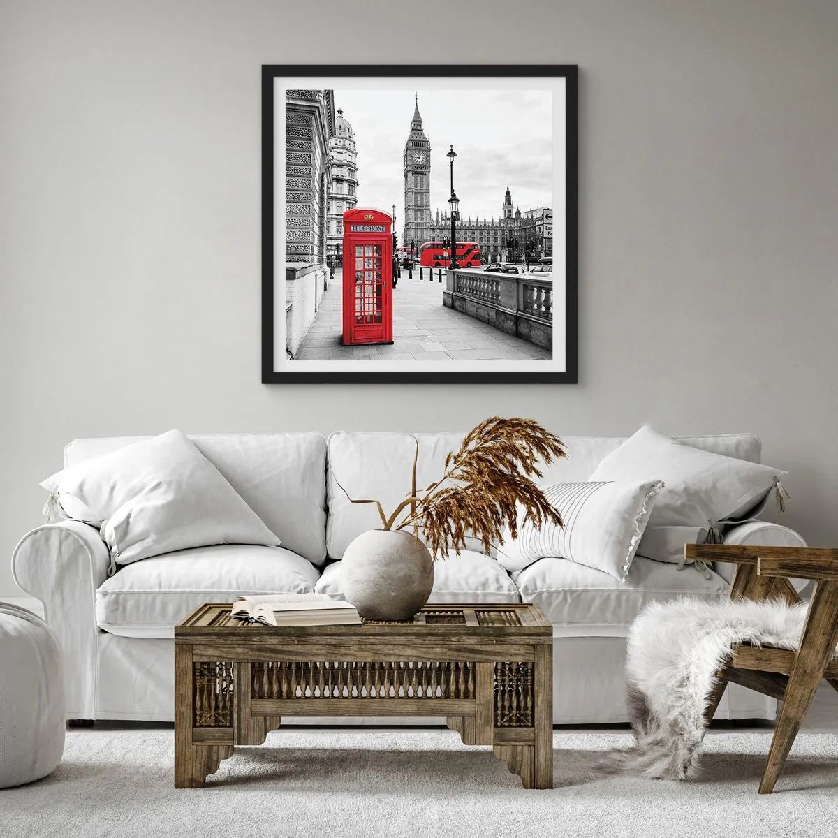Pôster com moldura preta - Sem dúvida, Londres - 60x60 cm
