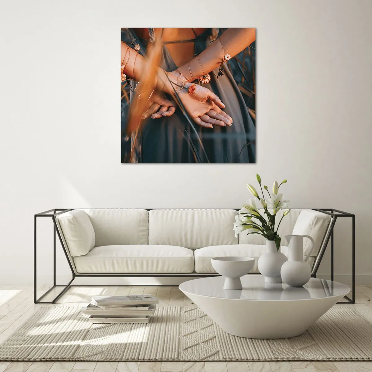 Quadro em vidro - Ligada à natureza - 70x70 cm