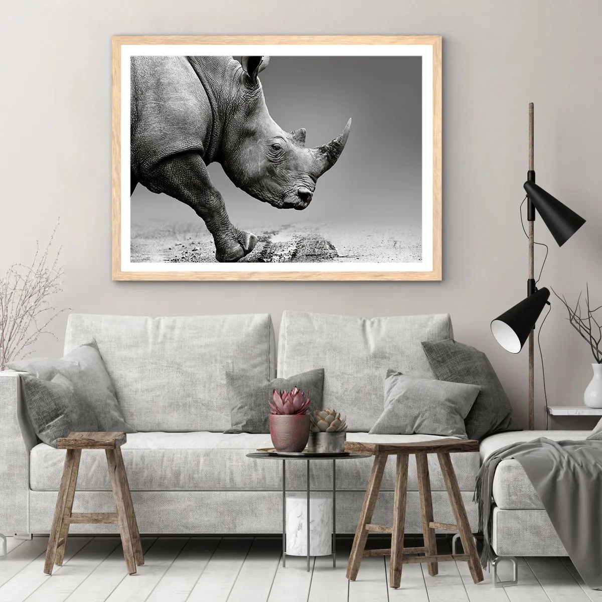 Pôster com moldura de carvalho claro - Força imparável - 50x40 cm