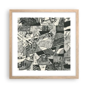 Pôster com moldura de carvalho claro - A dinâmica do presente - 40x40 cm