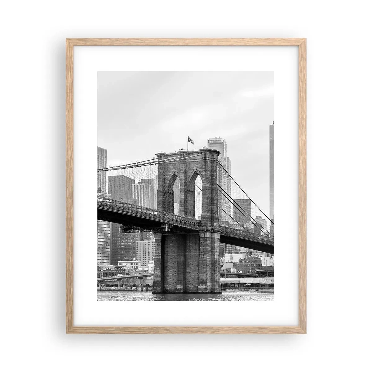 Pôster com moldura de carvalho claro - Vibrações de Nova York - 40x50 cm