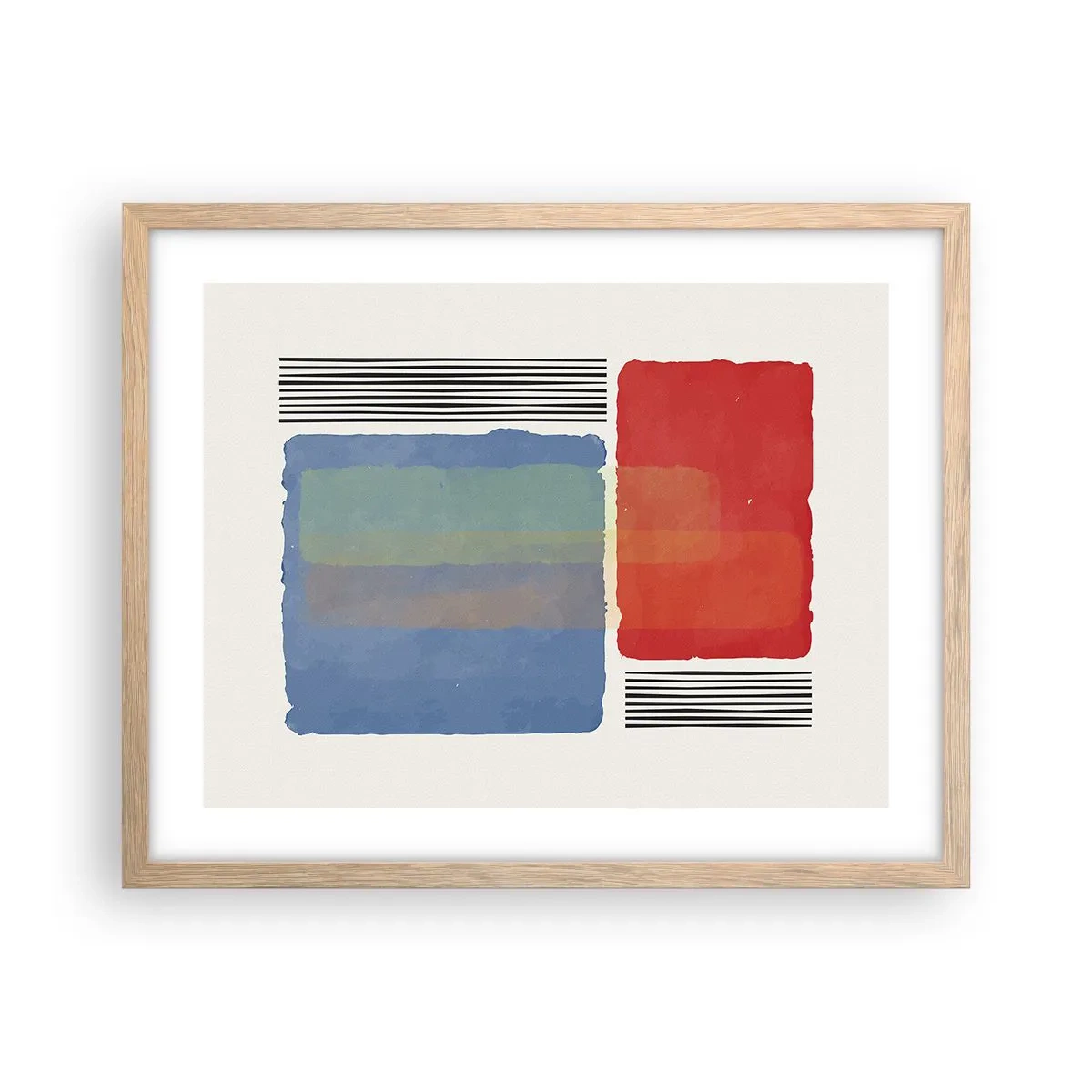 Pôster com moldura de carvalho claro - A alma da geometria - 50x40 cm