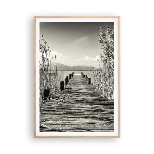 Pôster com moldura de carvalho claro - No silêncio da relva - 70x100 cm