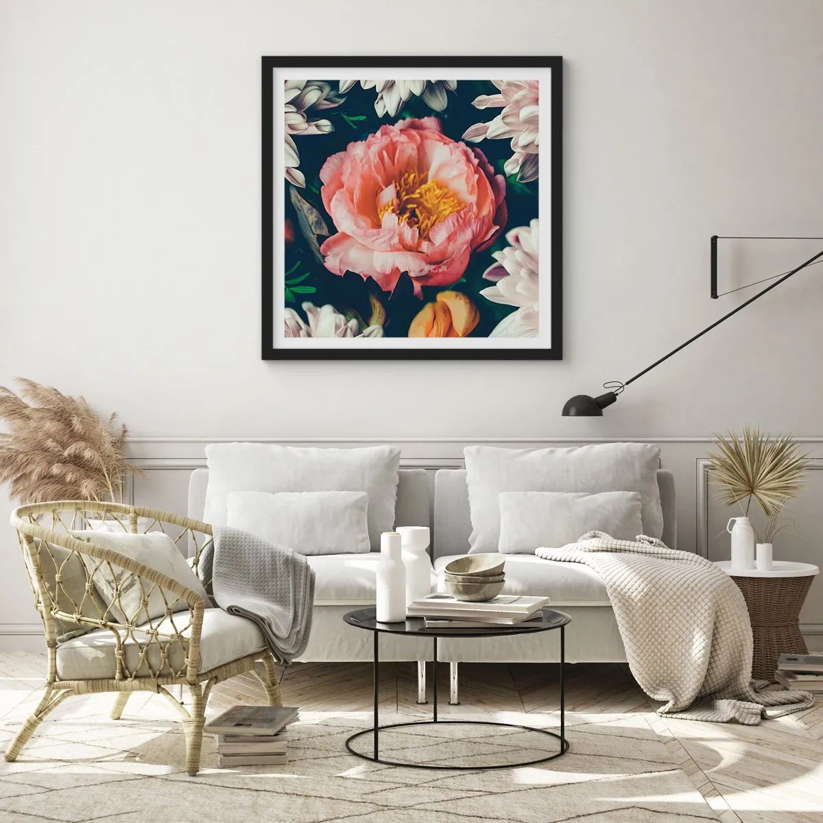 Pôster com moldura preta - Com o esplendor barroco - 60x60 cm