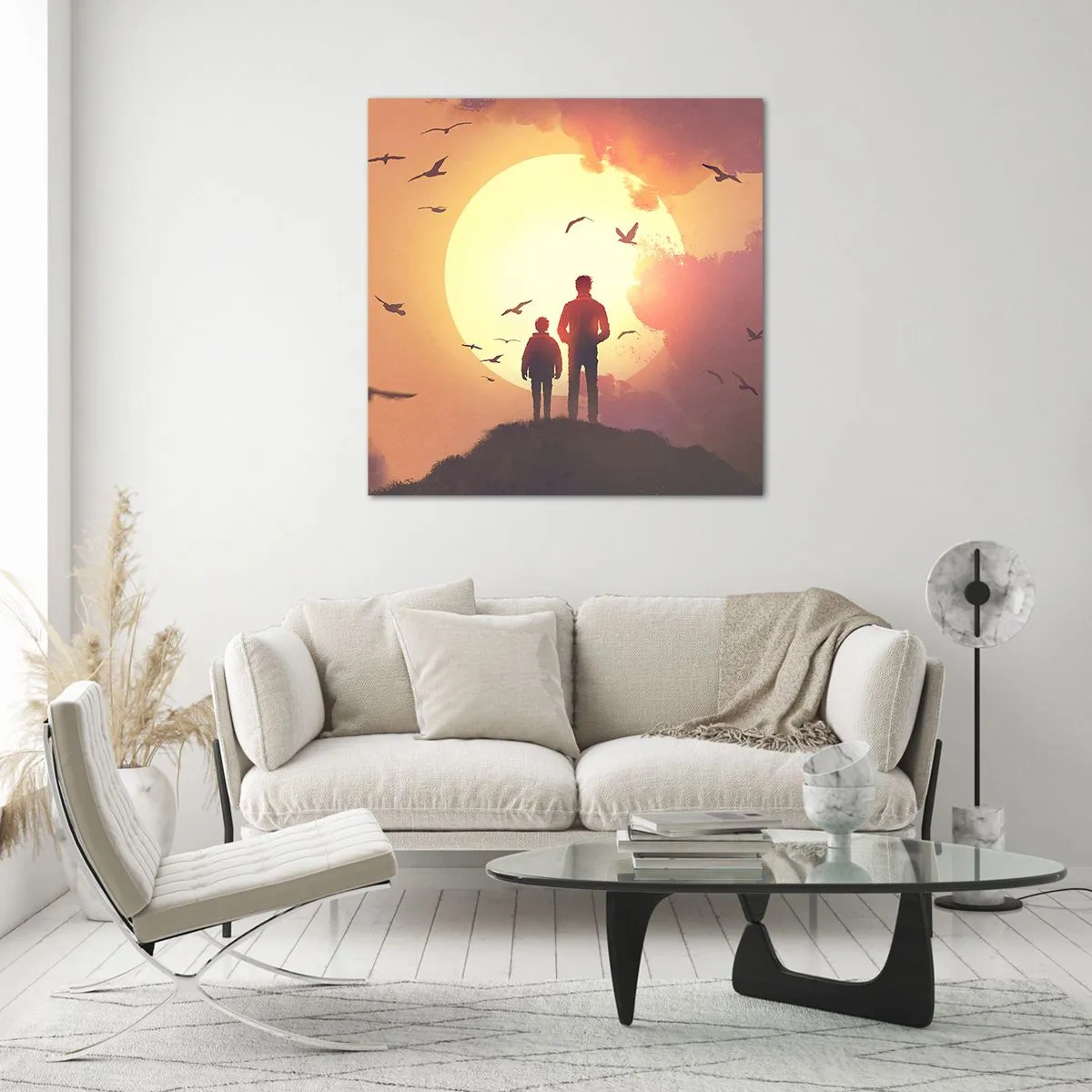 Quadro em vidro - Cara a cara com o sol - 30x30 cm