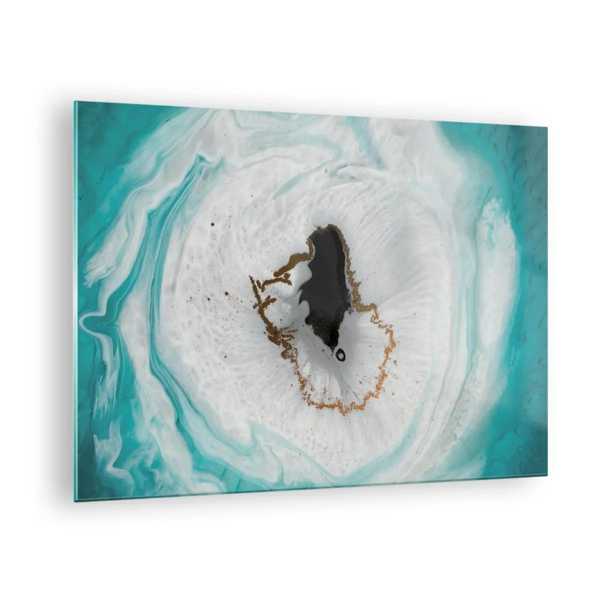 Quadro em vidro - Uma forma abstrata que se assemelha a uma secção transversal de um mineral - 70x50cm - Penetrar no interior - Decoração de parede moderna para a sala de estar e quarto ARTTOR
