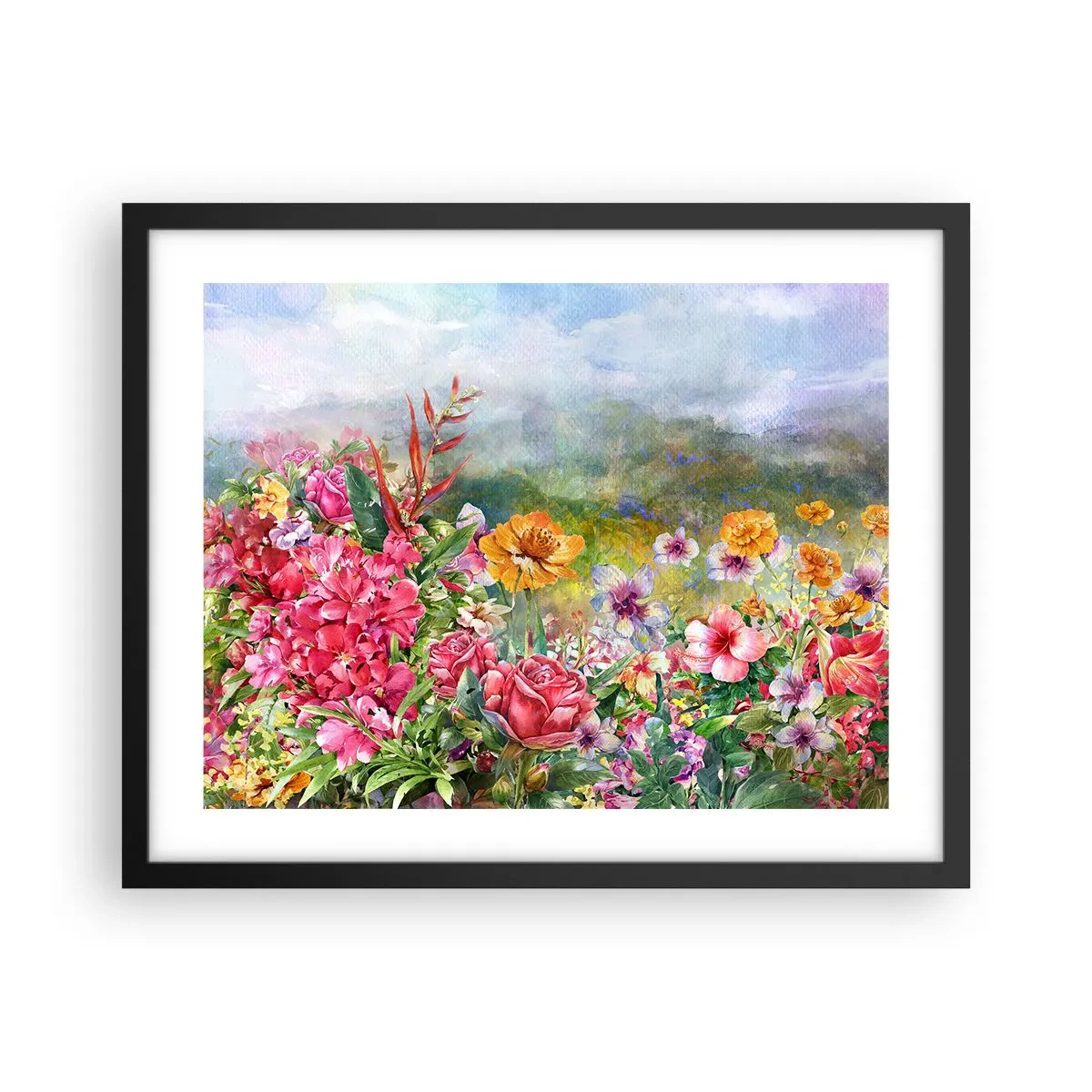Pôster com moldura preta - O jardim que enlouqueceu - 50x40 cm