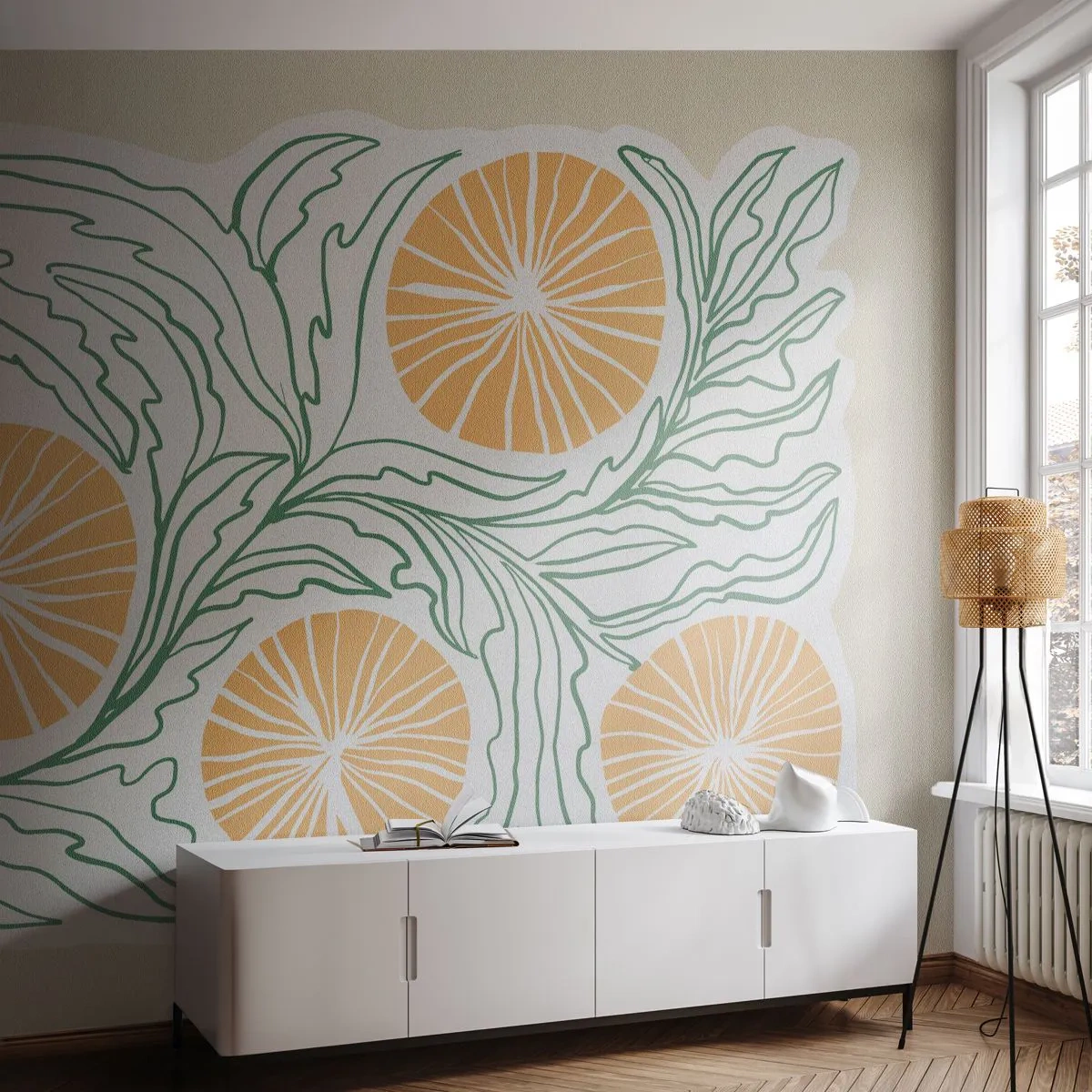 Papel de Parede Premium Sand - Étnico com um toque de abstração - Boho, Limão, Minimalismo - 100x70 cm