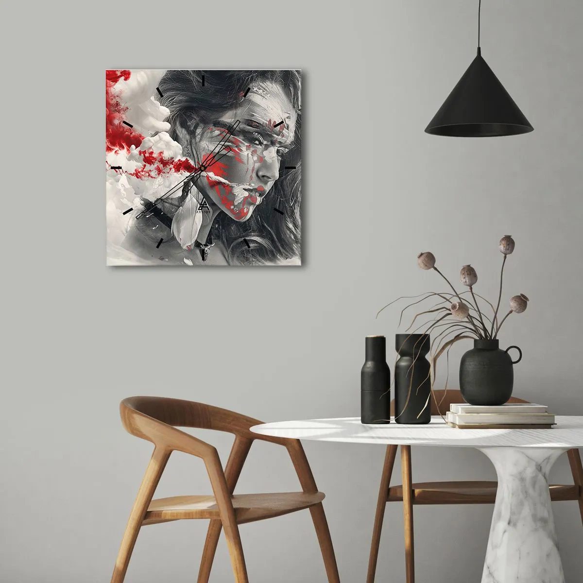 Relógio de parede - Relógio em vidro - Nos fumos do absurdo - 30x30 cm