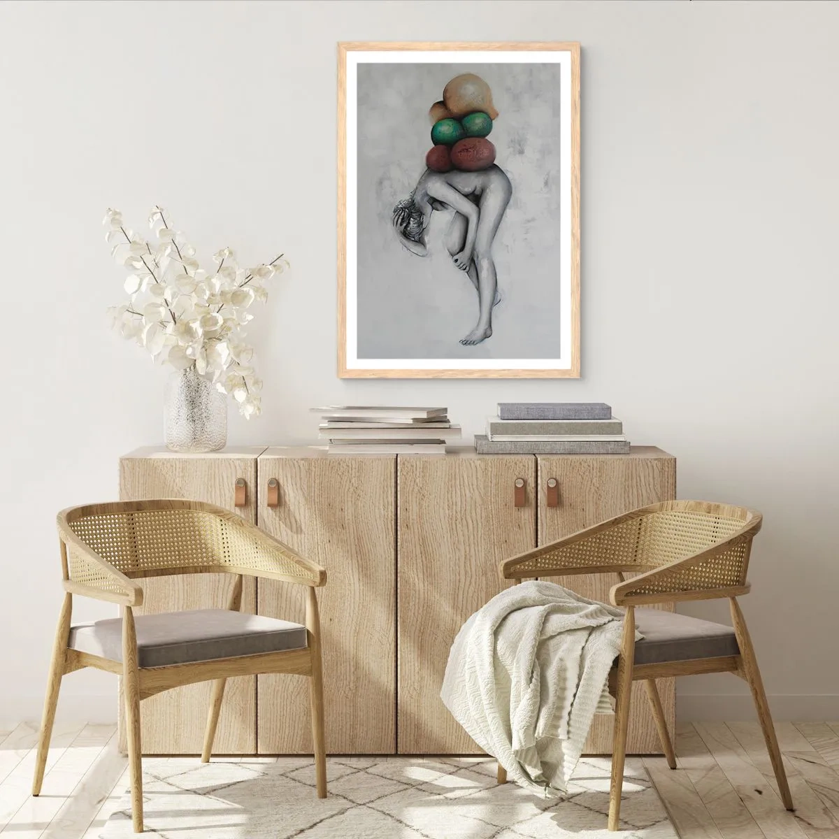 Pôster com moldura de carvalho claro - O fardo da vida - 50x70 cm