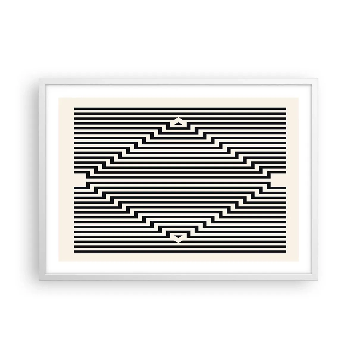 Pôster em moldura branca - Ilusão geométrica - 70x50 cm