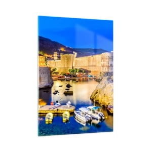 Quadro em vidro - Uma noite bem iluminada no Adriático - 50x70 cm