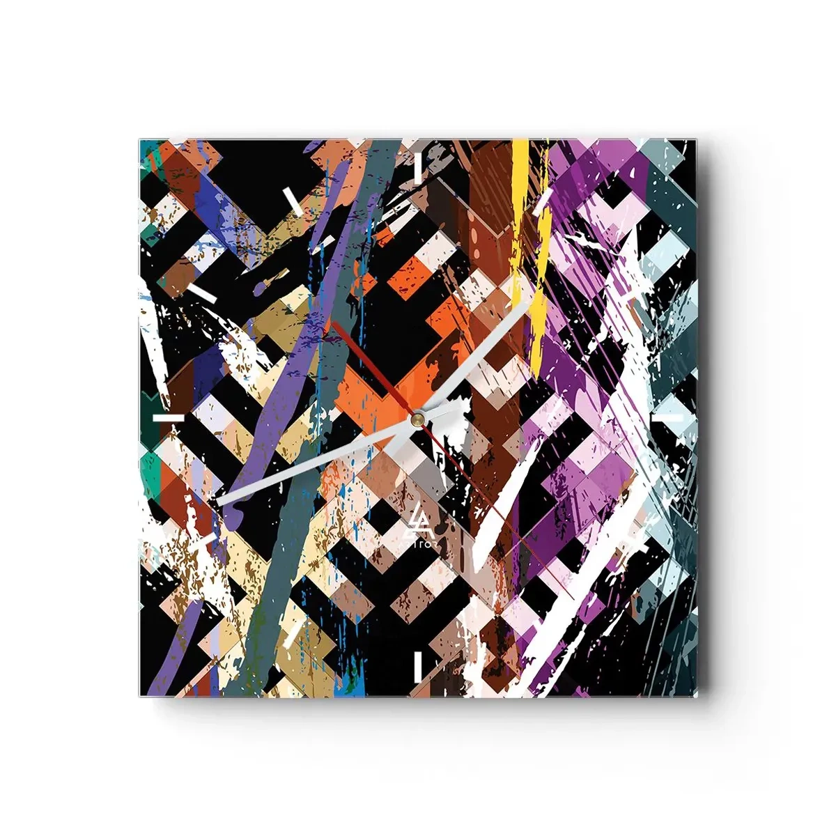 Relógio de parede - Relógio em vidro - Ao quadrado - 30x30 cm