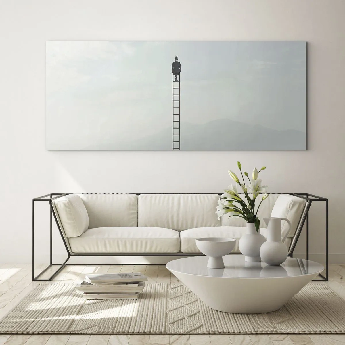 Quadro em vidro - Vá além - 140x50 cm