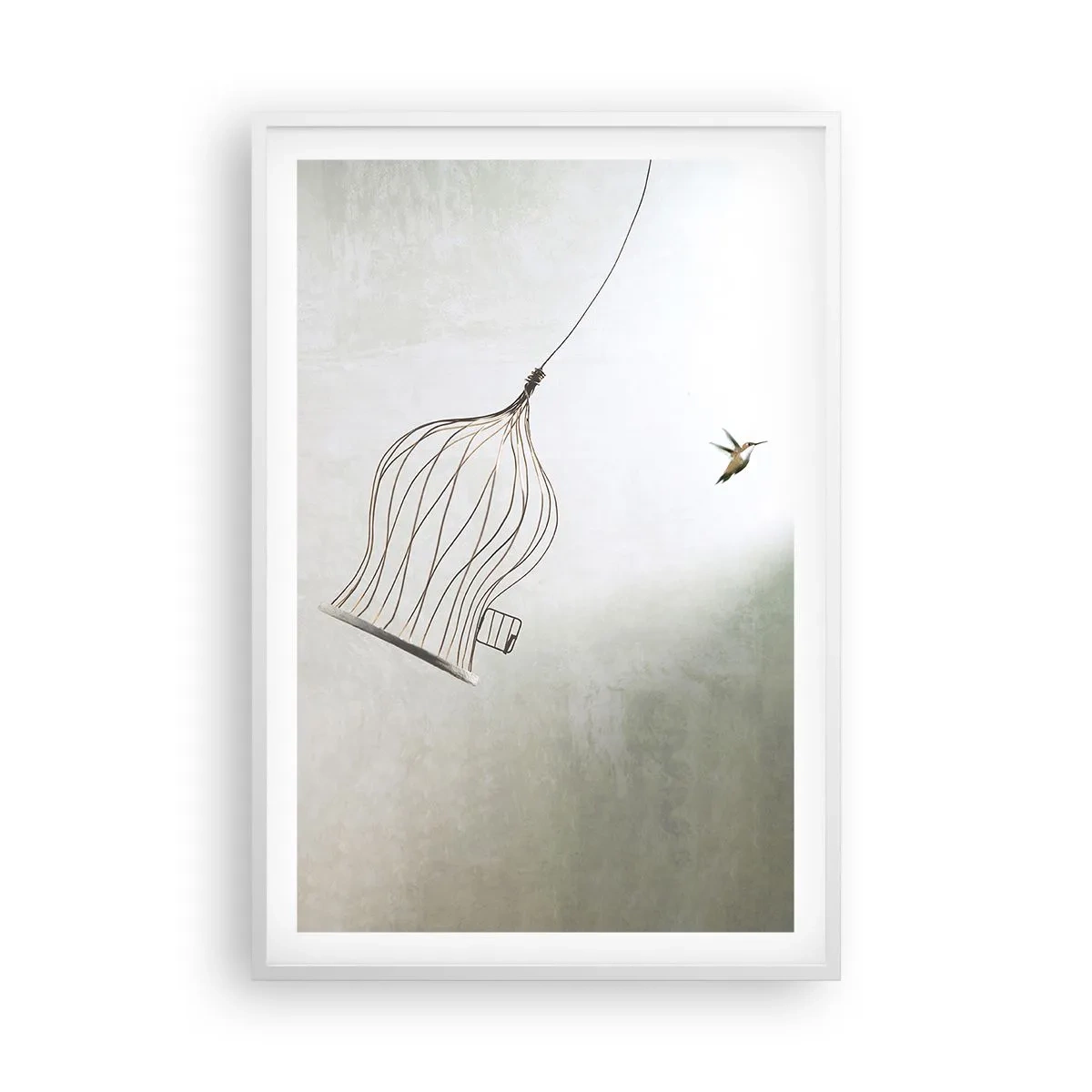 Pôster em moldura branca - Enfim a liberdade - 61x91 cm