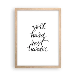 Pôster com moldura de carvalho claro - Equilíbrio da vida - 30x40 cm