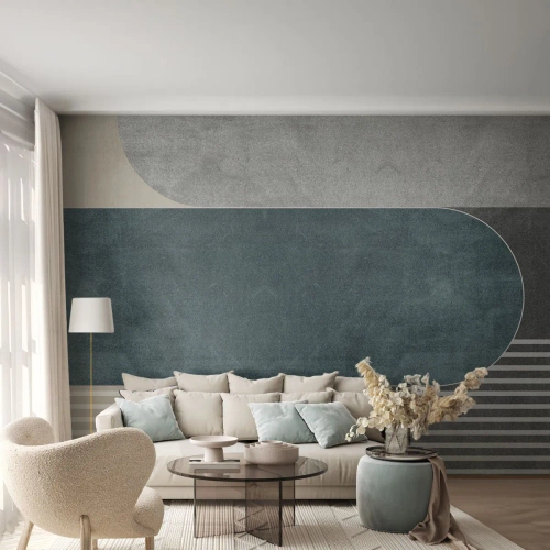 Papel de Parede Premium Sand - Composição ao nível - Minimalismo, Formas, Pastel - 350x256 cm