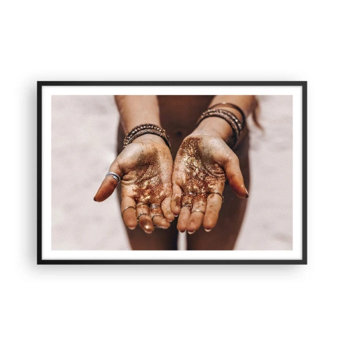 Pôster com moldura preta - Um presente para si - 91x61 cm