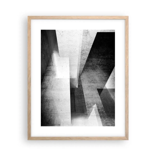Pôster com moldura de carvalho claro - Estrutura espacial - 40x50 cm
