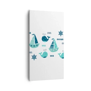 Quadro em tela - Através dos mares e oceanos - 55x100 cm