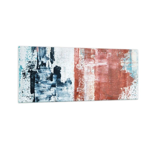 Quadro em vidro - Meio a meio abstrato - 100x40 cm