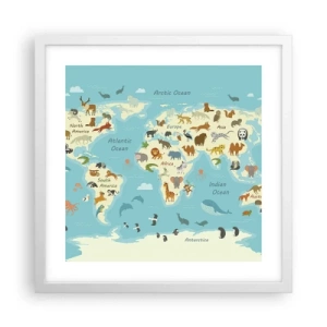 Pôster em moldura branca - Bons vizinhos - 40x40 cm