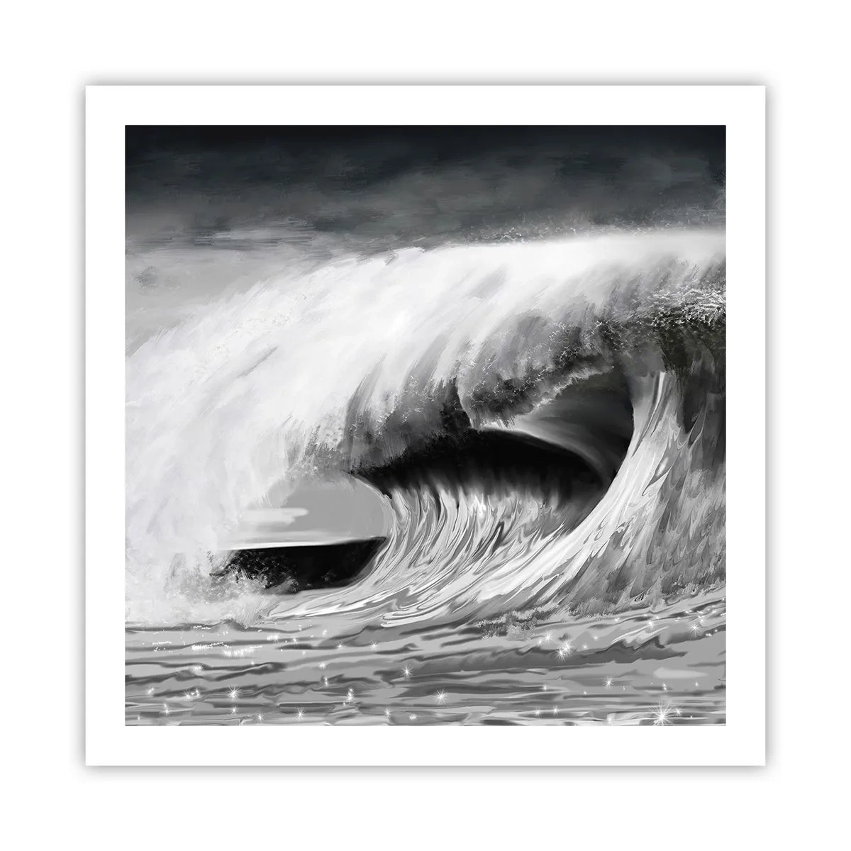 Pôster - A ira do oceano - 60x60 cm