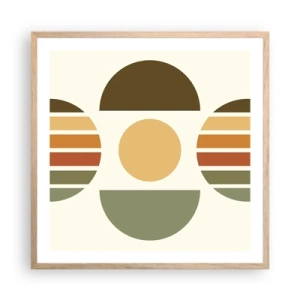 Pôster com moldura de carvalho claro - Em tons terrosos - 60x60 cm