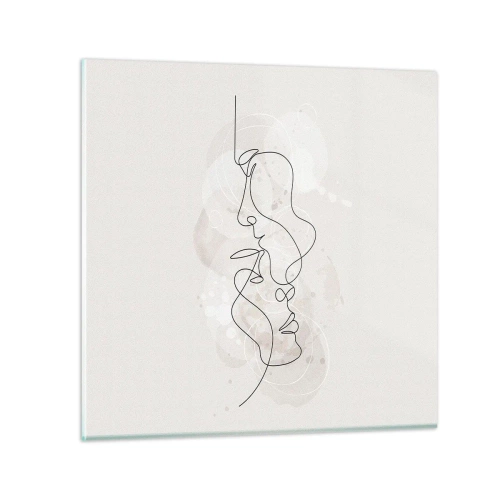 Quadro em vidro - Emaranhados num abraço - 30x30 cm