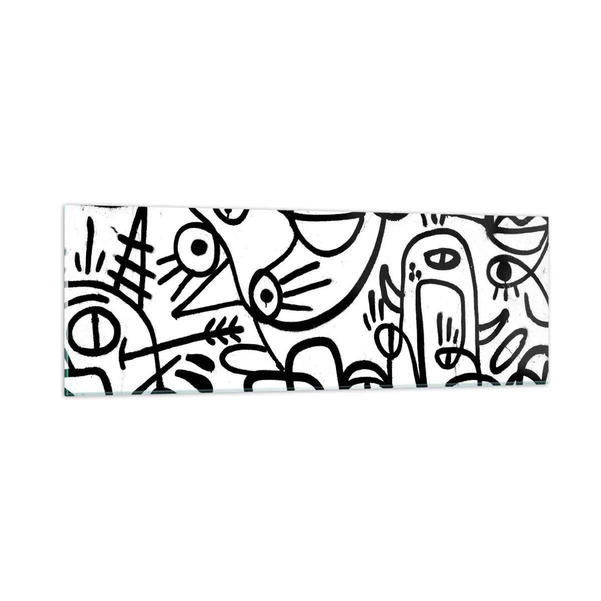 Quadro em vidro - Rostos e miragens - 90x30 cm