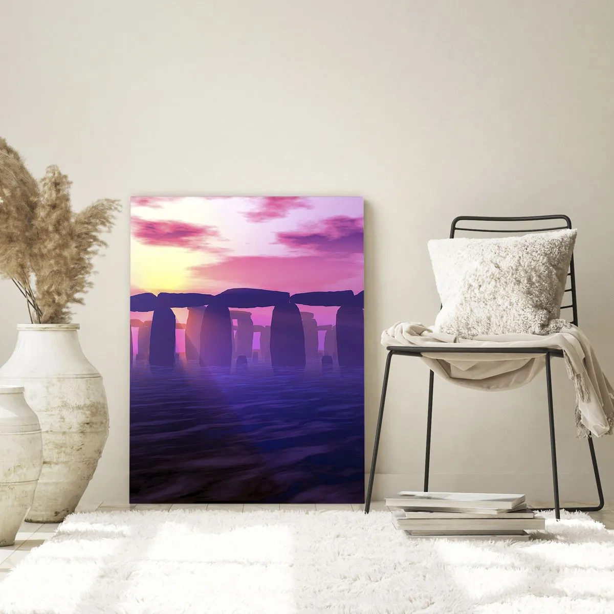 Quadro em vidro - O mistério do amanhecer no nevoeiro - 50x70 cm