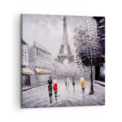 Quadro em tela - Passeio em Paris - 60x60 cm