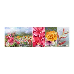 Amostra de Papel de Parede Standard Eco - O jardim que enlouqueceu - Flores, Jardim, Natureza - 100x30 cm