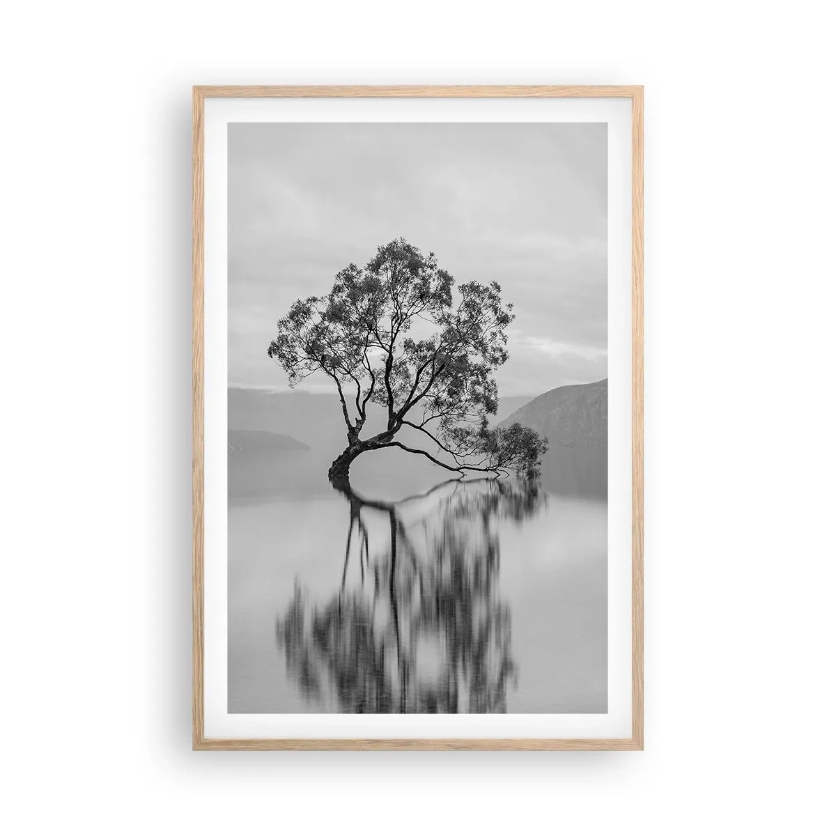 Pôster com moldura de carvalho claro - Existe um país assim - 61x91 cm